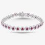 Second Hand 14ct White Gold 4.75ct Ruby & 3.00ct Brilliant Cut Diamond Cluster 7.5 Inch Bracelet 43071006