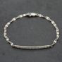 Second Hand 14ct White Gold 0.32ct Brilliant Cut Diamond Bar 7 Inch Identity Bracelet 43071014