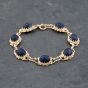 Second Hand 9ct Yellow Gold Lapis Lazuli 7 Inch Bracelet 43071015