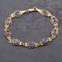 Second Hand 9ct Yellow Gold Blue Topaz Filigree 7.5 Inch Bracelet 43071018