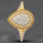 Second Hand 14ct Yellow Gold 0.50ct Brilliant Cut Diamond Pear Shaped Cluster Ring 43091004