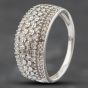 Second Hand 9ct White Gold 1.00ct Brilliant Cut Diamond Five Row Dress Ring 43091009