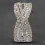 Second Hand 9ct White Gold 1.00ct Baguette & Brilliant Cut Diamond Crossover Ring 43091019