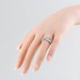 Second Hand 9ct White Gold 1.00ct Baguette & Brilliant Cut Diamond Crossover Ring 43091019