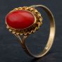 Second Hand 14ct Yellow Gold Coral Dress Ring 4309359