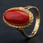 Second Hand 18ct Yellow Gold Coral Dress Ring 4309360