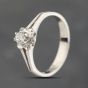 Second Hand 9ct White Gold Cubic Zirconia Flower Design Round Solitaire Ring 43111003