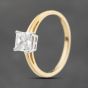 Second Hand 9ct Yellow Gold Cubic Zirconia Square Solitaire Ring 43111004