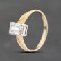 Second Hand 9ct Yellow Gold Cubic Zirconia Oblong Solitaire Ring 43111007