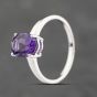 Second Hand 9ct White Gold Amethyst Oval Dress Ring 43111013