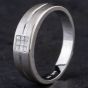 Second Hand 14ct White Gold Princess Cut Diamond Square Cluster Signet Ring 4312011