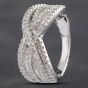 Second Hand 9ct White Gold 1.00ct Diamond Crossover Ring 43120122