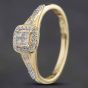 Second Hand 9ct Yellow Gold 0.20ct Diamond Cluster Ring 431201237