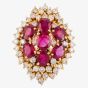 Second Hand 14ct Yellow Gold 2.63ct Ruby & 1.00ct Diamond Cluster Ring 4312025
