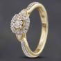 Second Hand 9ct Yellow Gold 0.17ct Brilliant Cut Diamond Cluster Ring 431202651