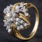 Second Hand 14ct Yellow Gold Brilliant Cut Diamond Fancy Openwork Cluster Ring 4312027