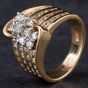 Second Hand 14ct Yellow Gold Brilliant Cut Diamond Fancy Cluster Ring 4312028