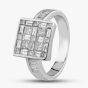 Second Hand 14ct White Gold 1.28ct Diamond Square Cluster Ring 431203762