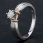 Second Hand 14ct Two Colour Gold Baguette Diamond Engagement Ring 4312090