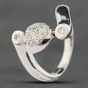 Second Hand 14ct White Gold Brilliant Cut Diamond Revolving Heart & Lock Head Dress Ring 43121013