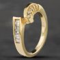Second Hand 14ct Yellow Gold Diamond Cross Over Dress Ring 43121016