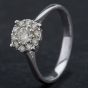 Second Hand 14ct White Gold Brilliant Diamond Cluster Ring 4312101