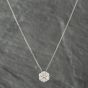 Second Hand 18ct White Gold 1.08ct Brilliant Cut Diamond Cluster Pendant & 16-18 Inch Trace Chain 43121024