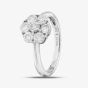 Second Hand Platinum 1.00ct Brilliant Cut Diamond Flower Cluster Ring 43121053