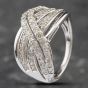 Second Hand 9ct White Gold 1.02ct Brilliant Cut Diamond Crossover Ring 43121058