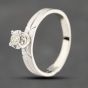 Second Hand 9ct White Gold 0.10ct Brilliant Cut Diamond Textured Shoulders Solitaire Ring 43121086