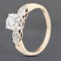 Second Hand 9ct Two Colour Gold 0.20ct Brilliant Cut Diamond Solitaire Ring 43121103