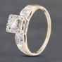 Second Hand 9ct Two Colour Gold 0.16ct Brilliant Cut Diamond Solitaire Ring 43121112