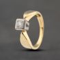Second Hand 14ct Two Colour Gold 0.10ct Brilliant Cut Diamond Solitaire Ring 43121125