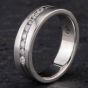 Second Hand 14ct White Gold 0.25ct Brilliant Cut Diamond Channel Set Textured 5.0mm Wedding Ring 4312112