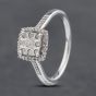 Second Hand 9ct White Gold 0.25ct Diamond Square Cluster Ring 43121193