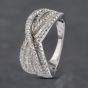 Second Hand 9ct White Gold 1.00ct Diamond Crossover Ring 43121199