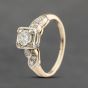 Second Hand 9ct Two Colour Gold 0.25ct Brilliant Cut Diamond Shoulder Set Solitaire Ring 43121221