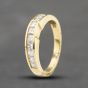 Second Hand 18ct Yellow Gold 0.72ct Princess Cut Diamond Channel Set Half Eternity Ring 43121232