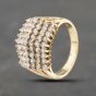 Second Hand 14ct Yellow Gold 1.25ct Diamond Multi Row Cluster Ring 43121233