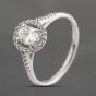 Second Hand 18ct White Gold 0.56ct Diamond Oval Halo Cluster Ring 43121247