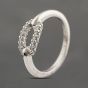 Second Hand 14ct White Gold 0.14ct Brilliant Cut Diamond Two Row Dress Ring 43121262