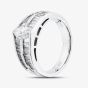 Second Hand Platinum 2.10ct Diamond Graduated Two Row Band Ring 43121301