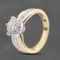 Second Hand 9ct Yellow Gold 0.50ct Brilliant Cut Diamond Crossover Shoulders Cluster Ring 43121307