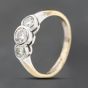 Second Hand 18ct Yellow Gold 0.33ct Brilliant Cut Diamond Rub Over Set Three Stone Ring 43121315
