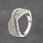 Second Hand 9ct White Gold 1.00ct Diamond 6 Row Crossover Ring 43121316