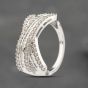 Second Hand 9ct White Gold 1.00ct Diamond 6 Row Crossover Ring 43121317