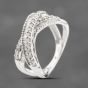 Second Hand 9ct White Gold 0.87ct Diamond 4 Row Crossover Ring 43121318