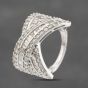 Second Hand 9ct White Gold 2.00ct Diamond 6 Row Crossover Ring 43121319