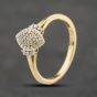 Second Hand 9ct Yellow Gold 0.20ct Diamond Marquise Shaped Cluster Ring 43121331
