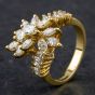Second Hand 14ct Yellow Gold 1.65ct Diamond Multi Cut Fancy Cluster Ring 4312154